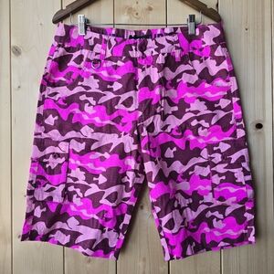 Pink Dolphin Camo Cargo Shorts Pink Mens Size 32
